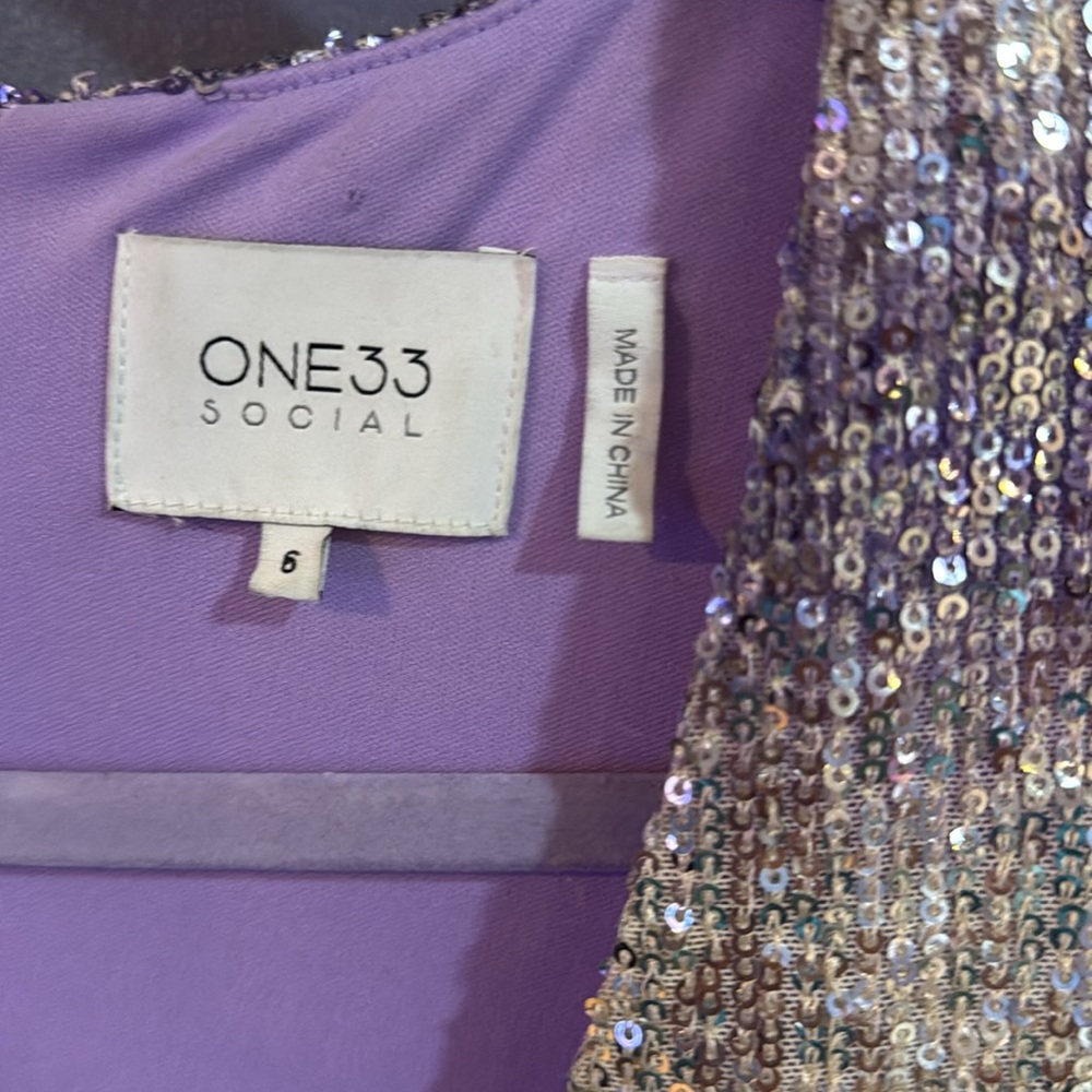 🛍️🛍️Purple and silver sequenced dress size 6 - Picture 6 of 10